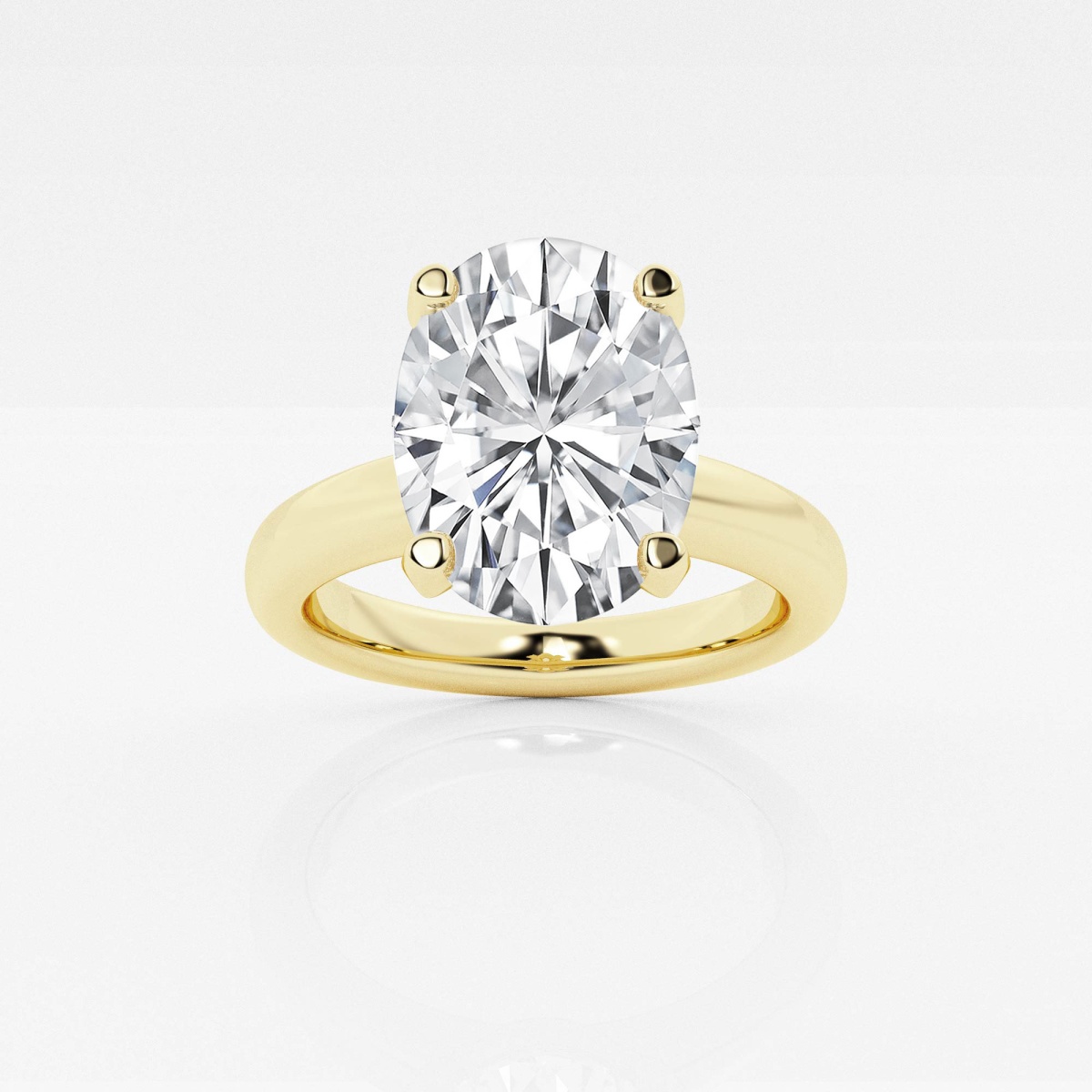 3.5 Ctw Solitaire Oval-Cut Engagement Ring in 18K Gold – Luxe VVS