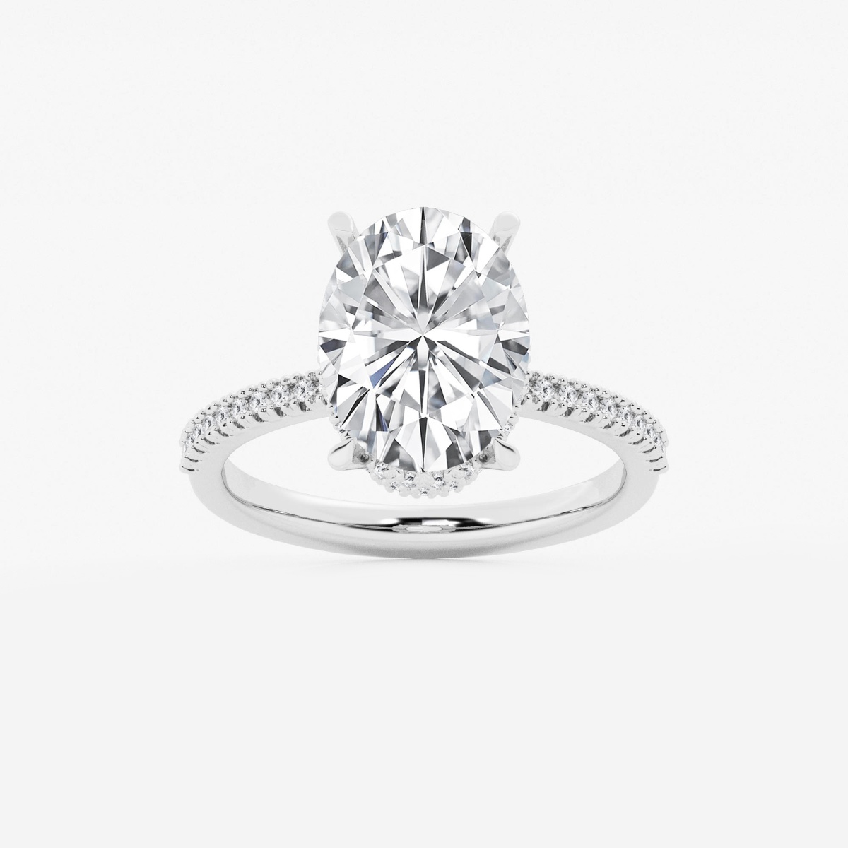 Badgley Mischka NearColorless 5 1/3 ctw Oval Lab Grown Diamond Side