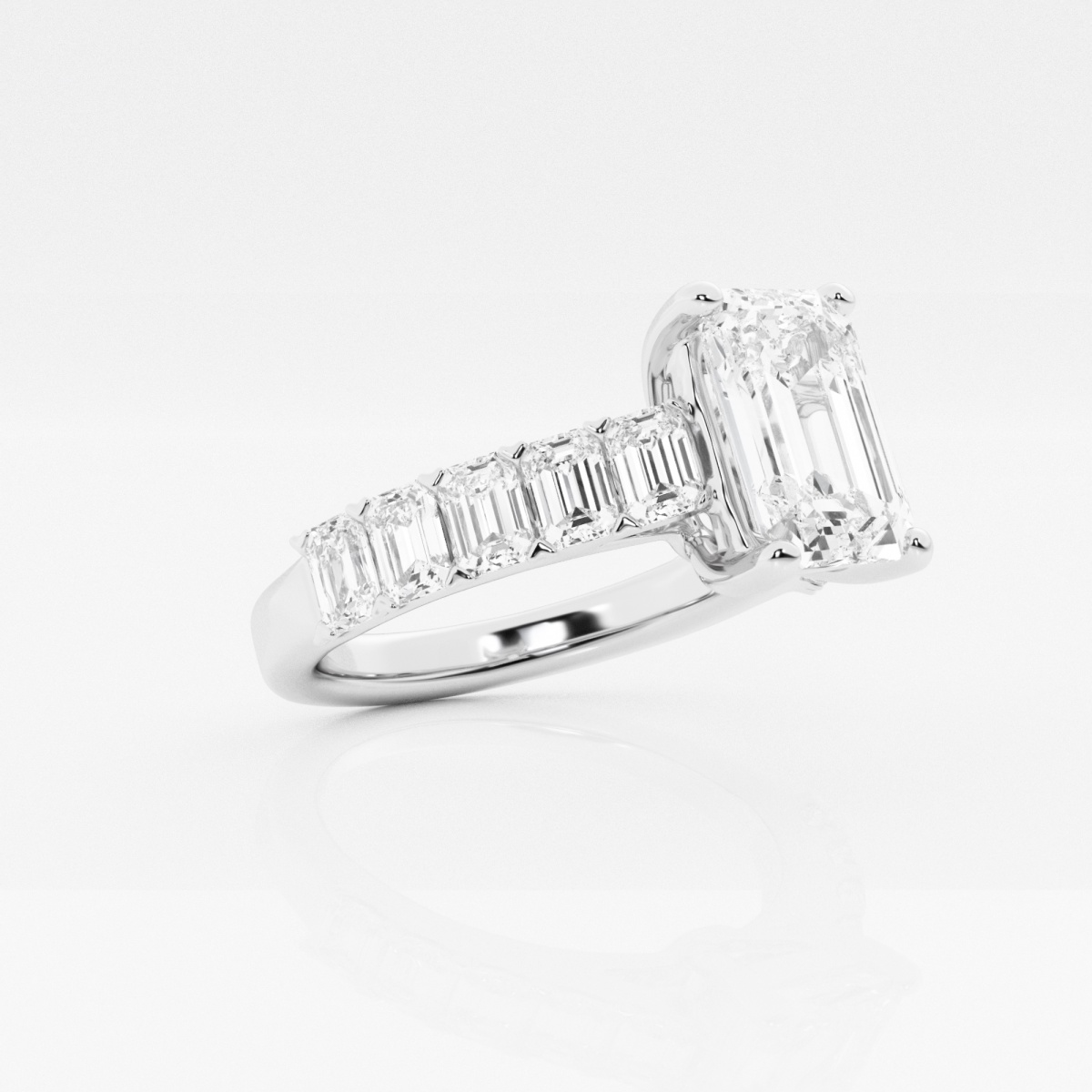 Badgley Mischka 4 1/4 ctw Emerald Lab Grown Diamond Engagement Ring