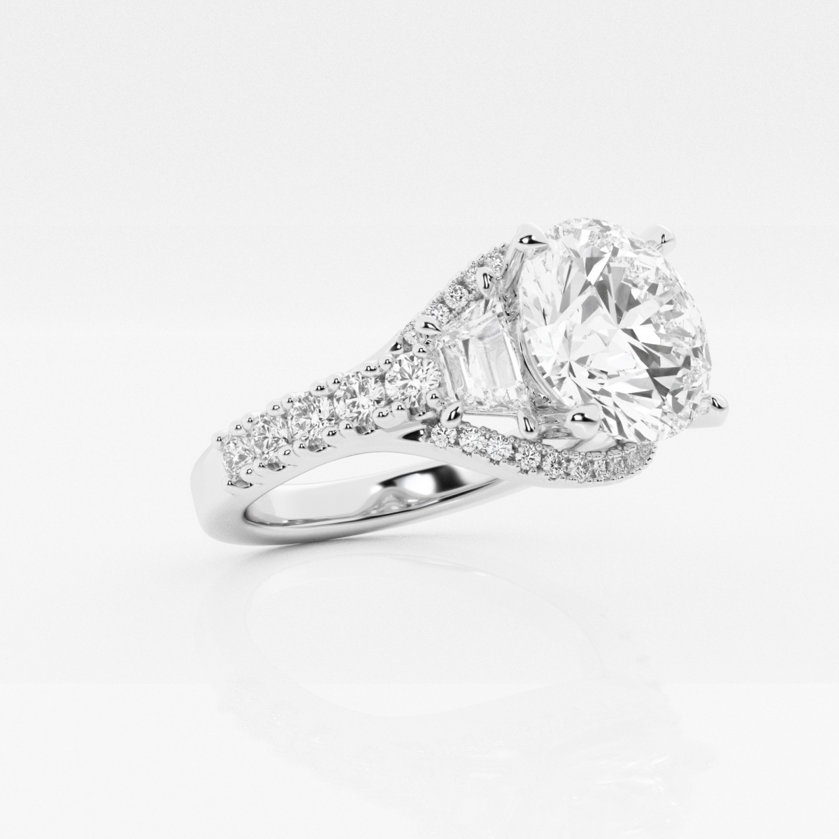 Badgley Mischka 4 1/3 ctw Round Lab Grown Diamond Engagement Ring