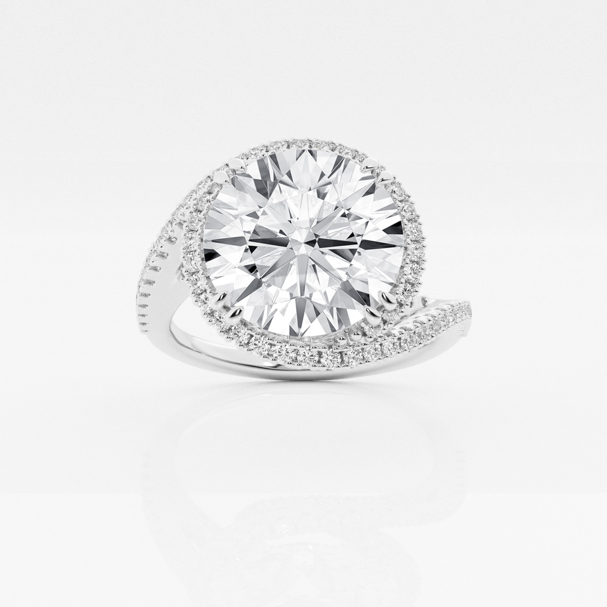 Badgley Mischka Near-Colorless 5 1/2 ctw Round Lab Grown Diamond Bypass Engagement Ring