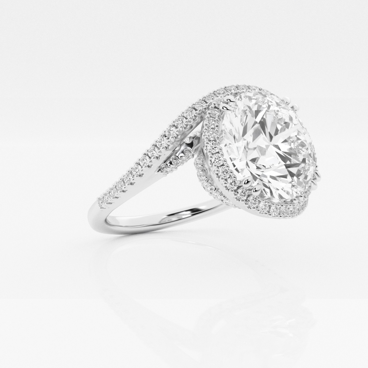 Additional Image 1 for  Badgley Mischka Near-Colorless 5 1/2 ctw Round Lab Grown Diamond Bypass Engagement Ring