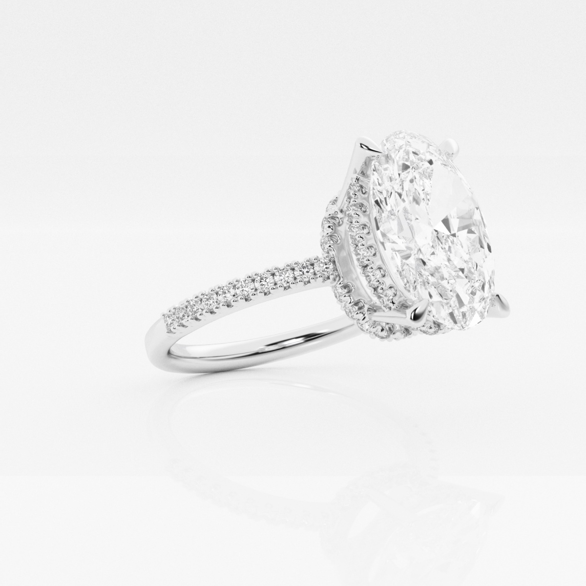 Badgley Mischka Near-Colorless 4 1/3 ctw Oval Lab Grown Diamond Engagement Ring