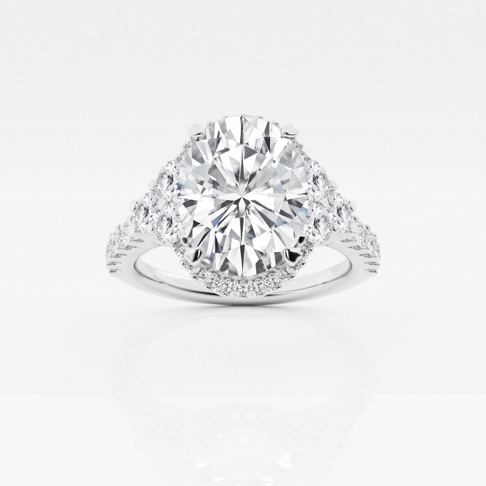 Badgley Mischka Near-Colorless 4 ctw Oval Lab Grown Diamond Halo Engagement Ring