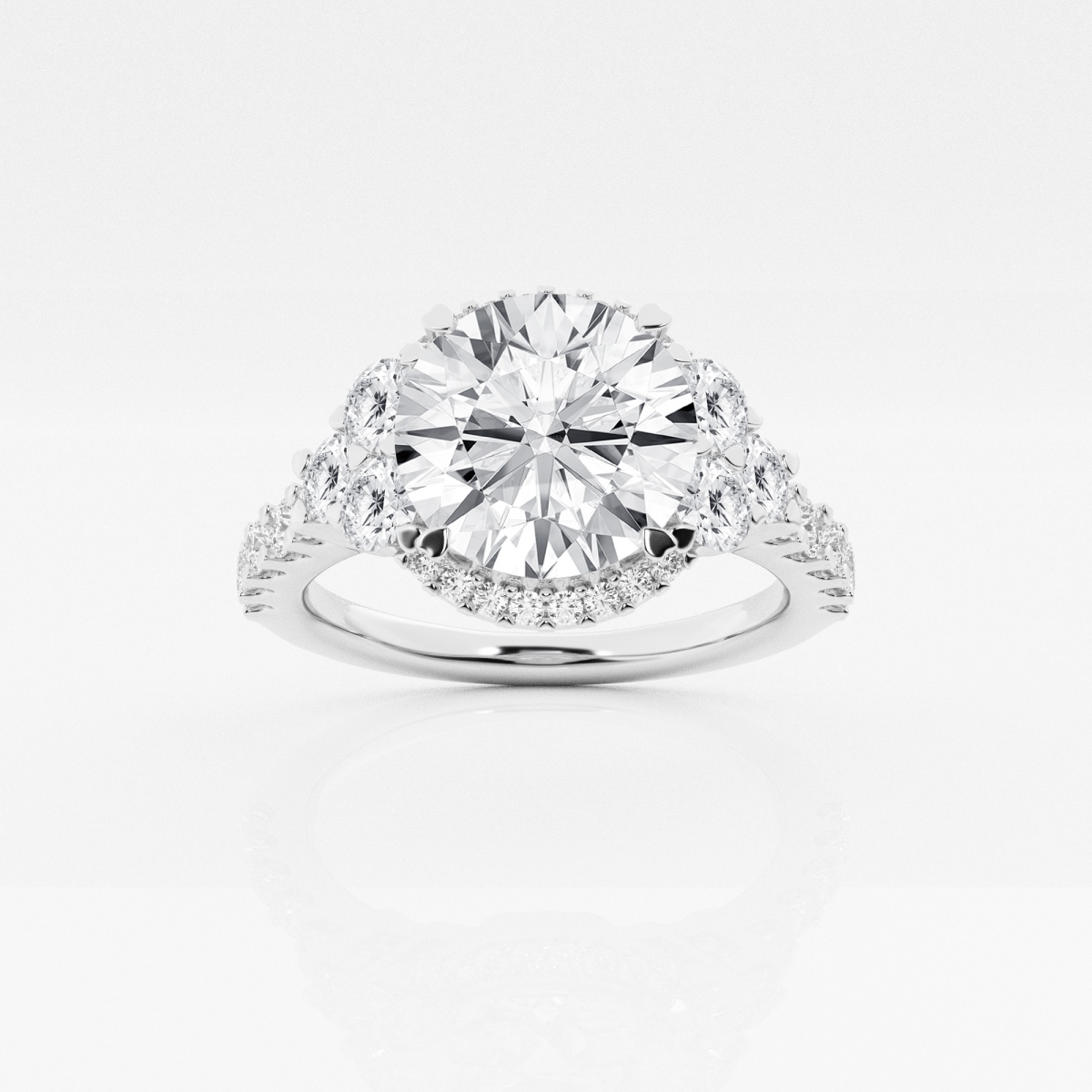 Badgley Mischka Near-Colorless 4 ctw Round Lab Grown Diamond Halo Engagement Ring