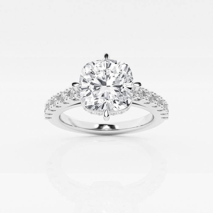 Badgley Mischka Near-Colorless 4 1/8 ctw Cushion Lab Grown Diamond Hidden Halo Engagement Ring