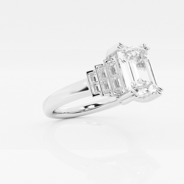 Additional Image 1 for  Badgley Mischka Near-Colorless 3 3/8 ctw Emerald Lab Grown Diamond Double Prong Engagement Ring