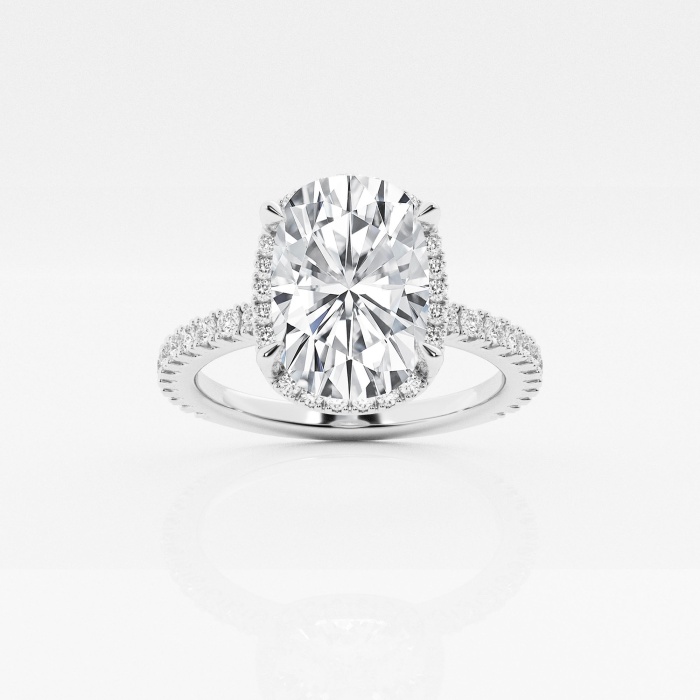 Badgley Mischka Near-Colorless 3 3/4 ctw  Elongated Cushion Lab Grown Diamond Halo Engagement Ring