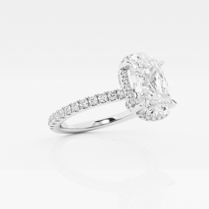 Badgley Mischka Near-Colorless 3 3/4 ctw  Elongated Cushion Lab Grown Diamond Halo Engagement Ring
