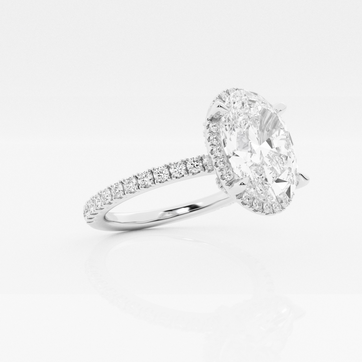 Badgley Mischka Near-Colorless 3 3/4 ctw Oval Lab Grown Diamond Hidden Halo Engagement Ring