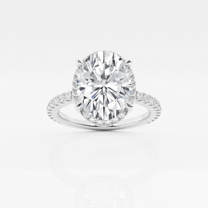 Badgley Mischka Near-Colorless 3 5/8 ctw Oval Lab Grown Diamond Hidden Halo Engagement Ring