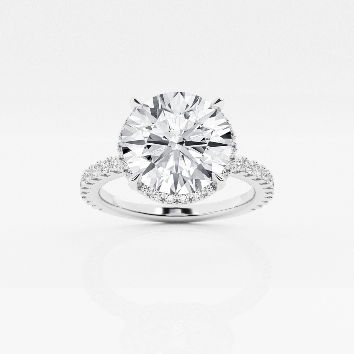 Badgley Mischka Near-Colorless 4 ctw Round Lab Grown Diamond Hidden Halo Engagement Ring