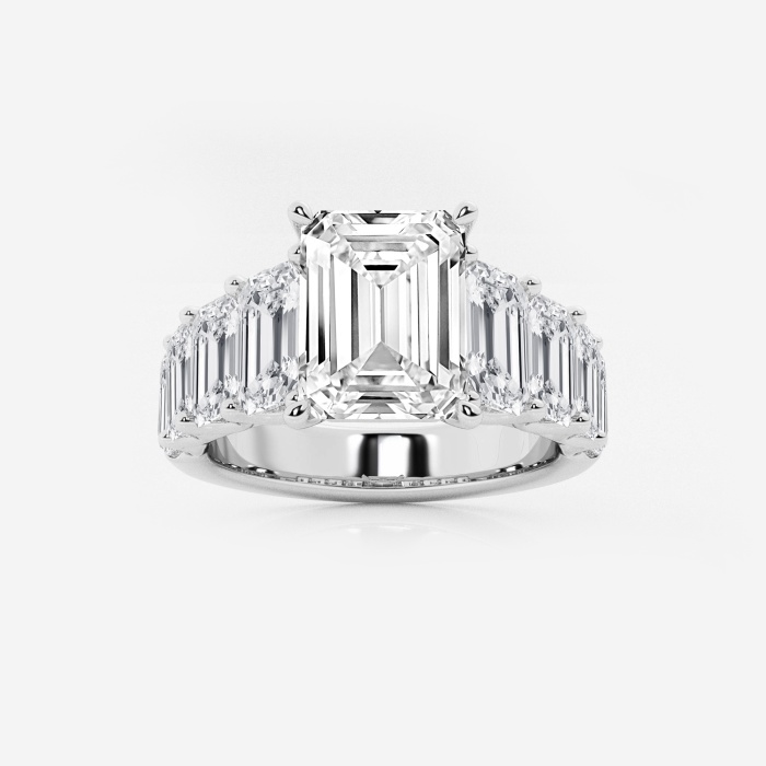 6 7/8 ctw Emerald Lab Grown Diamond Engagement Ring