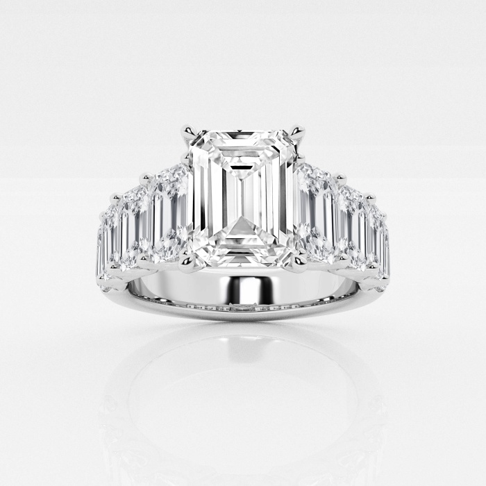 Badgley Mischka bijna kleurloze 6 7/8 ctw Emerald Lab Grown Diamond Engagement Ring