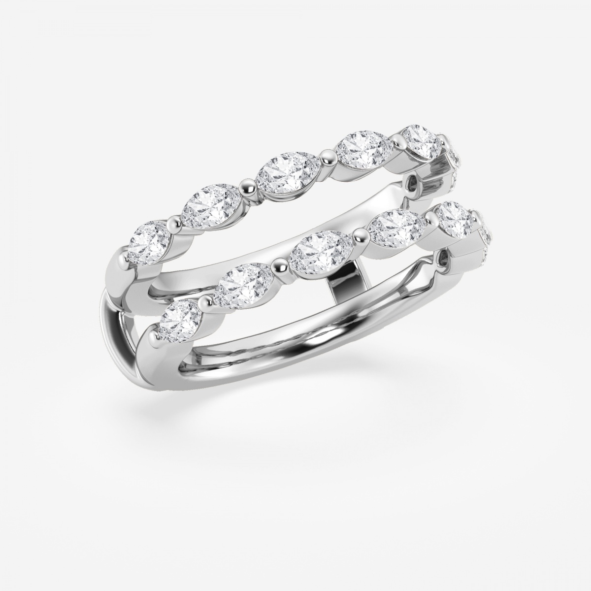 Additional Image 1 for  1 1/4 ctw Marquise Lab Grown Diamond Double Row Ring Enhancer