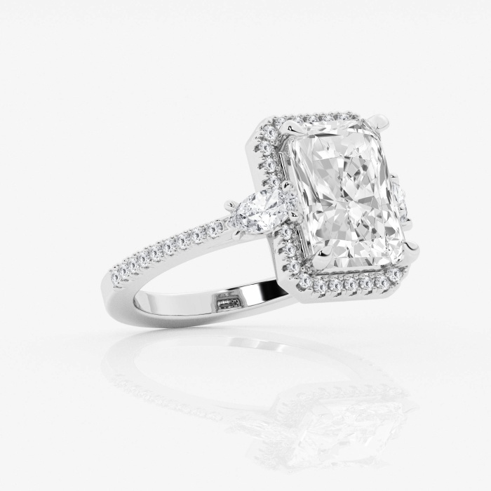 Badgley Mischka Colorless 4 7/8 ctw Radiant Lab Grown Diamond Halo Engagement Ring