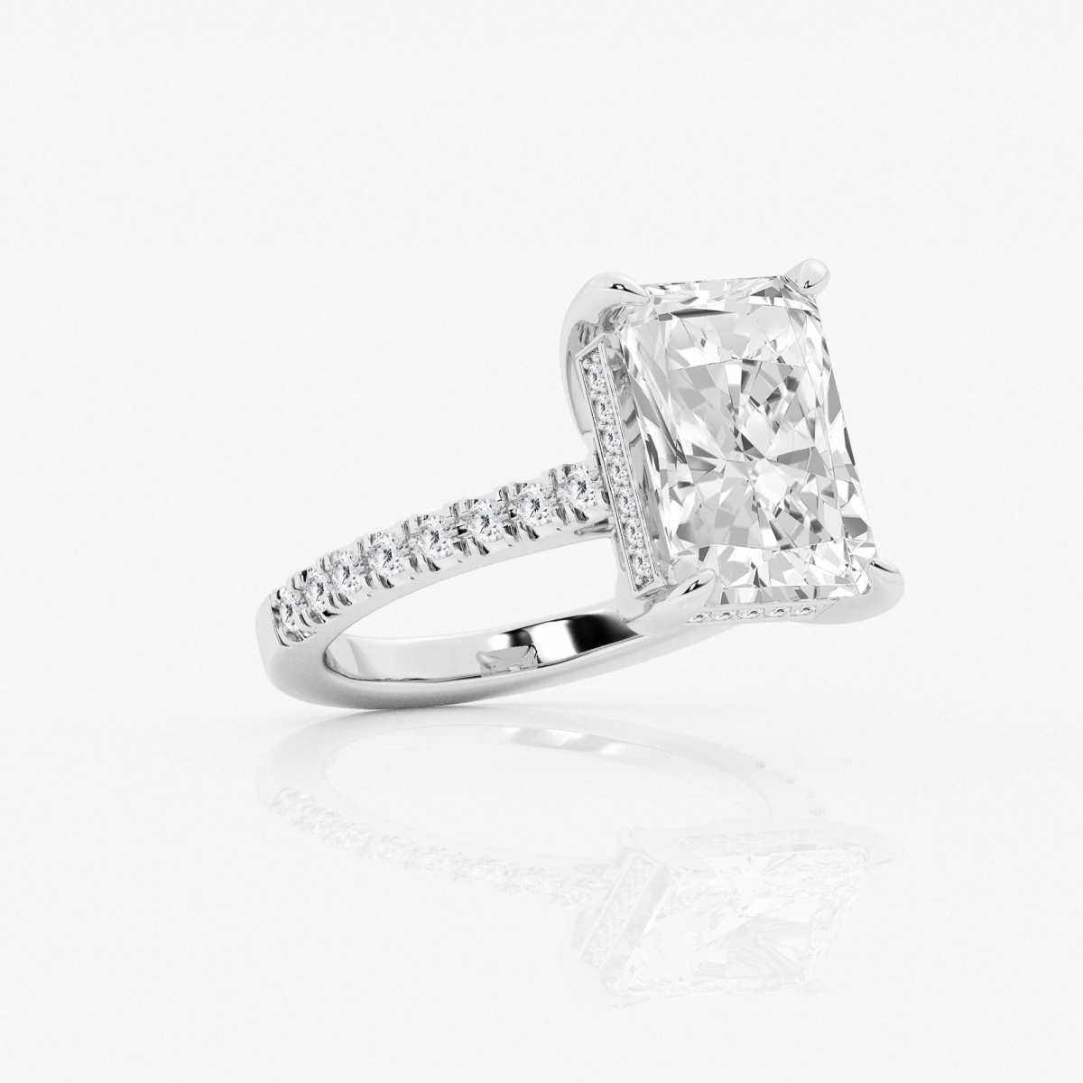 Badgley Mischka NearColorless 4 1/3 ctw Radiant Lab Grown Diamond