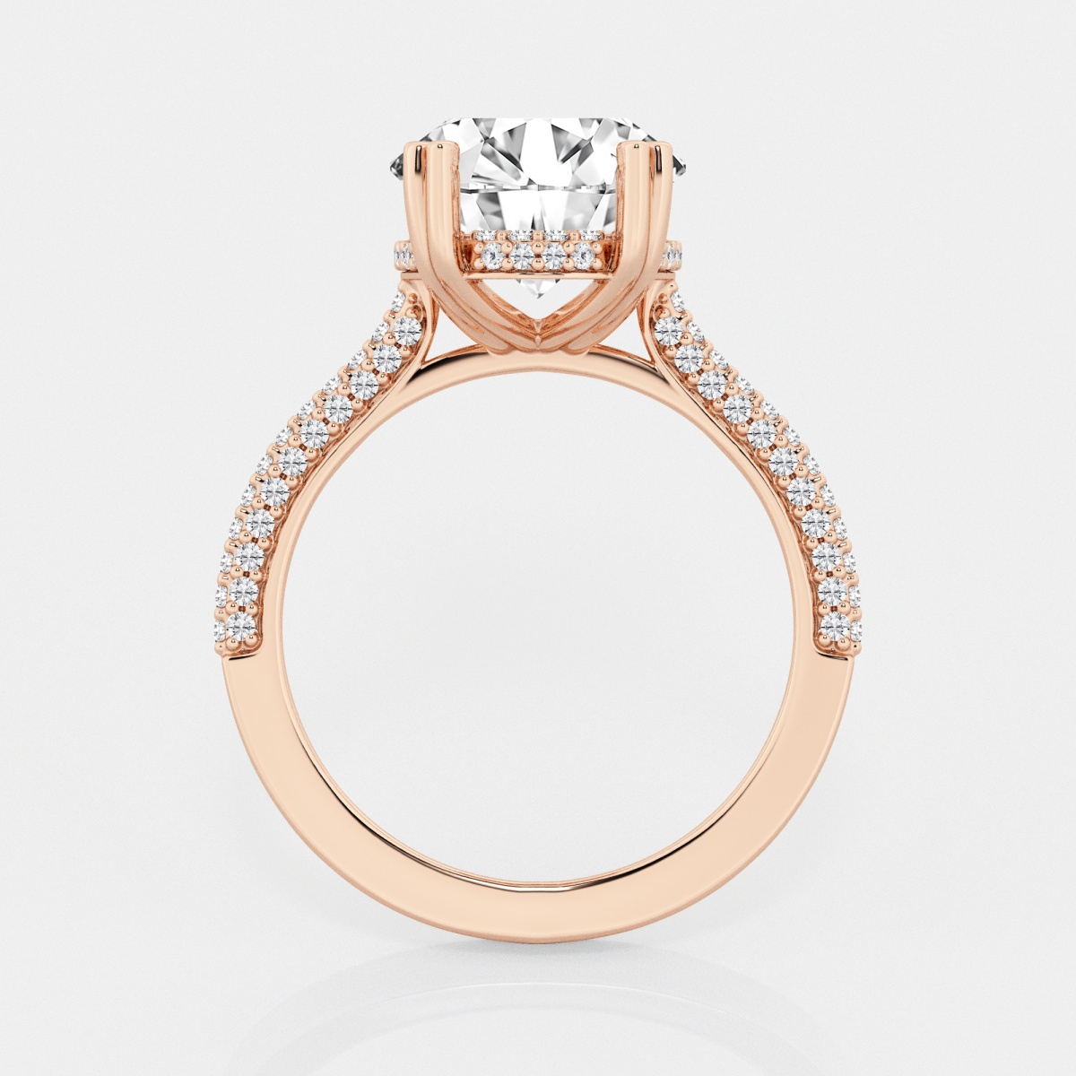 Additional Image 1 for  Badgley Mischka Colorless 5 ctw Oval Lab Grown Diamond Double Prong Halo Engagement Ring