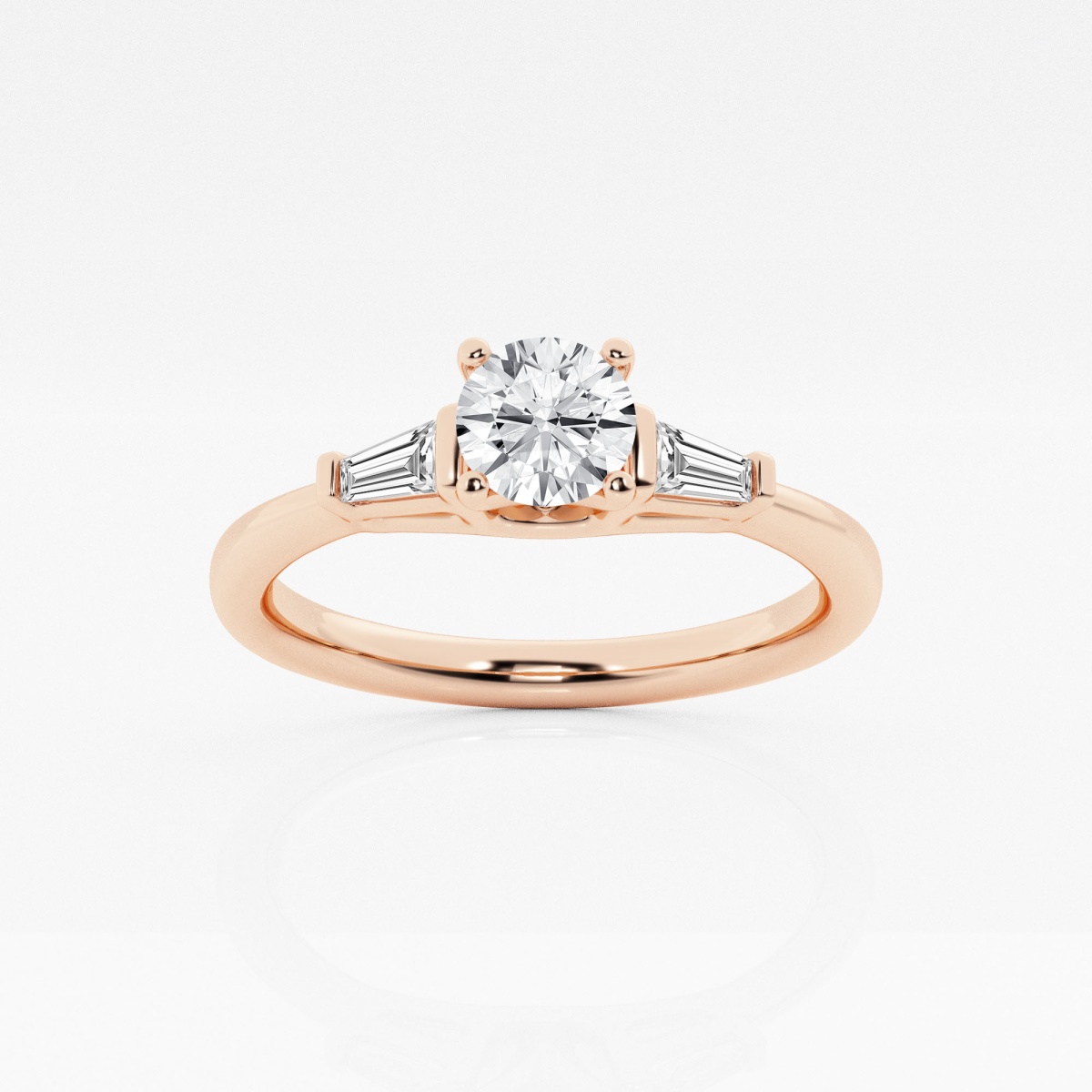 product video for 2/3 ctw Round Lab Grown Diamond Baguette Sides Engagement Ring