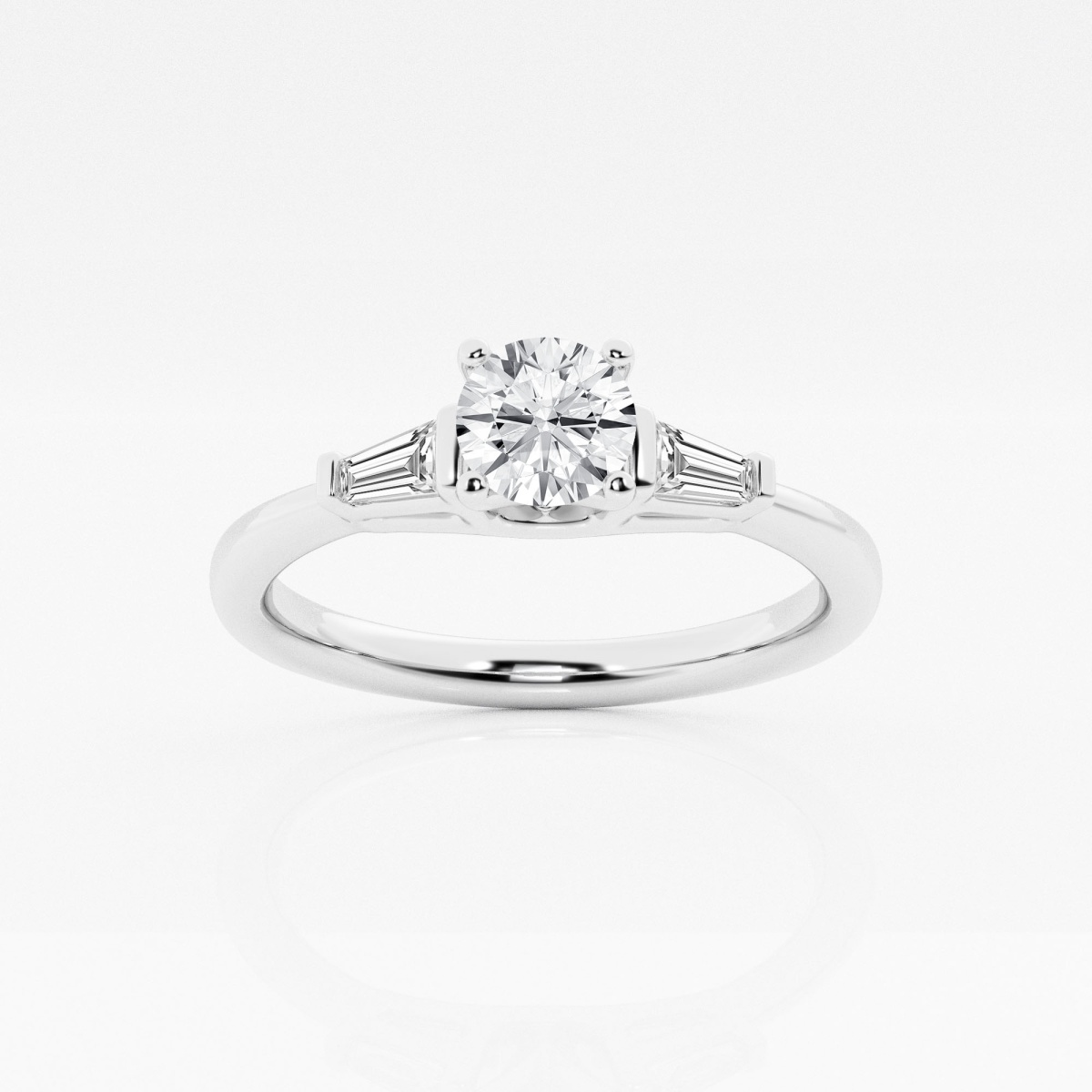 product video for 2/3 ctw Round Lab Grown Diamond Baguette Sides Engagement Ring
