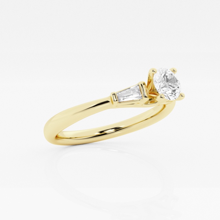 Additional Image 1 for  2/3 ctw Round Lab Grown Diamond Baguette Sides Engagement Ring