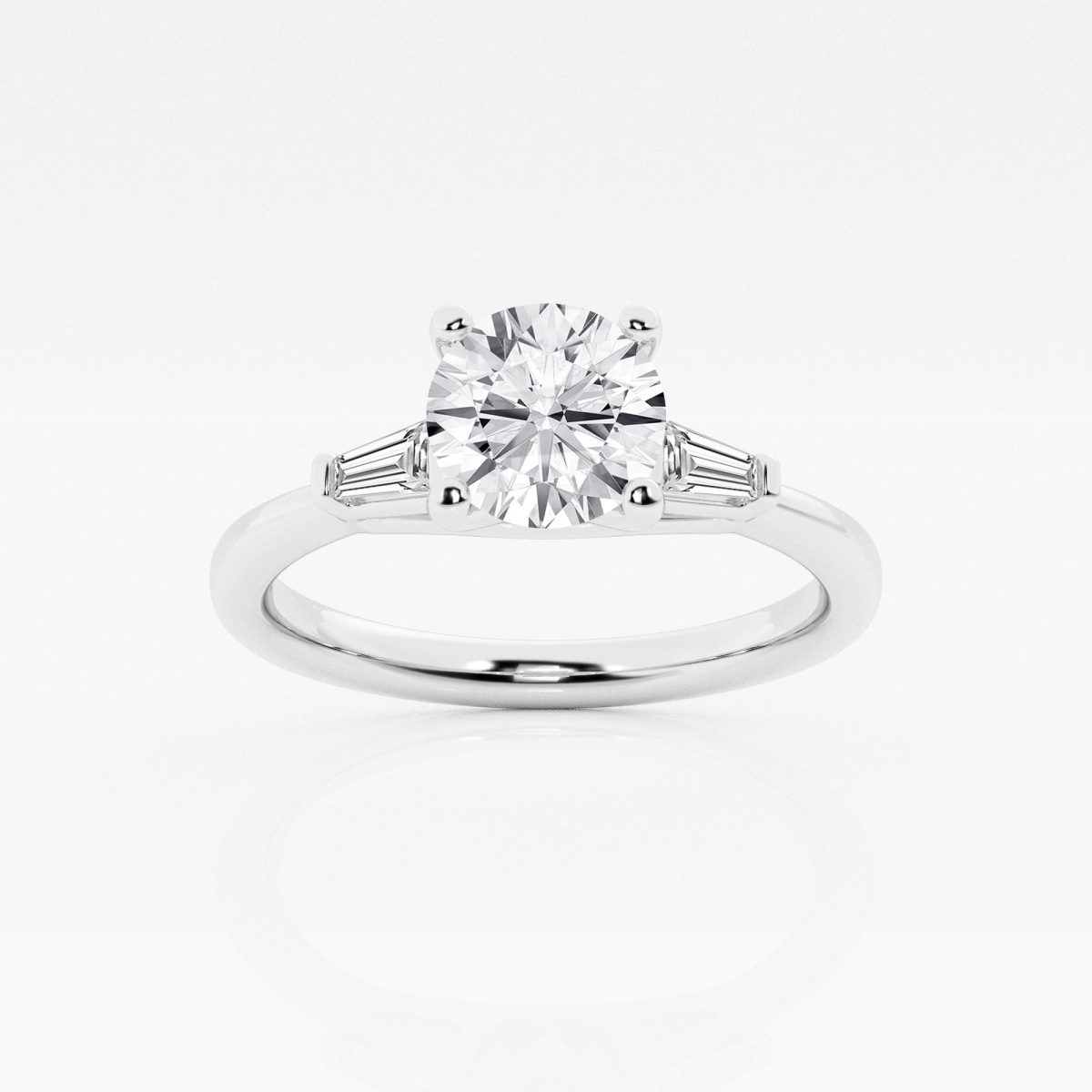 product video for 1 1/8 ctw Round Lab Grown Diamond Baguette Sides Engagement Ring