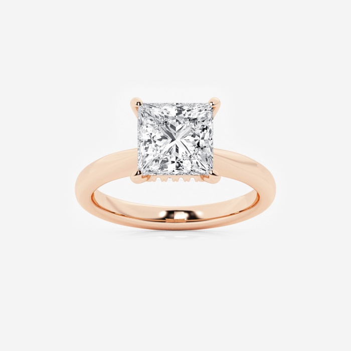 3 ctw Princess Lab Grown Diamond Hidden Halo Engagement Ring