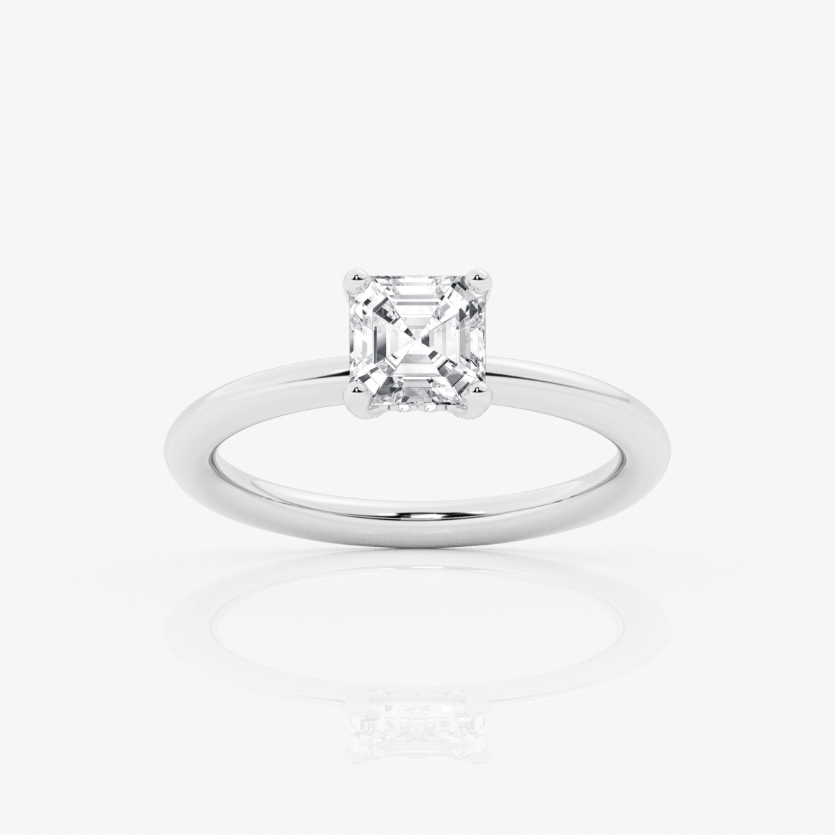 1 ctw Asscher Lab Grown Diamond Hidden Halo Engagement Ring