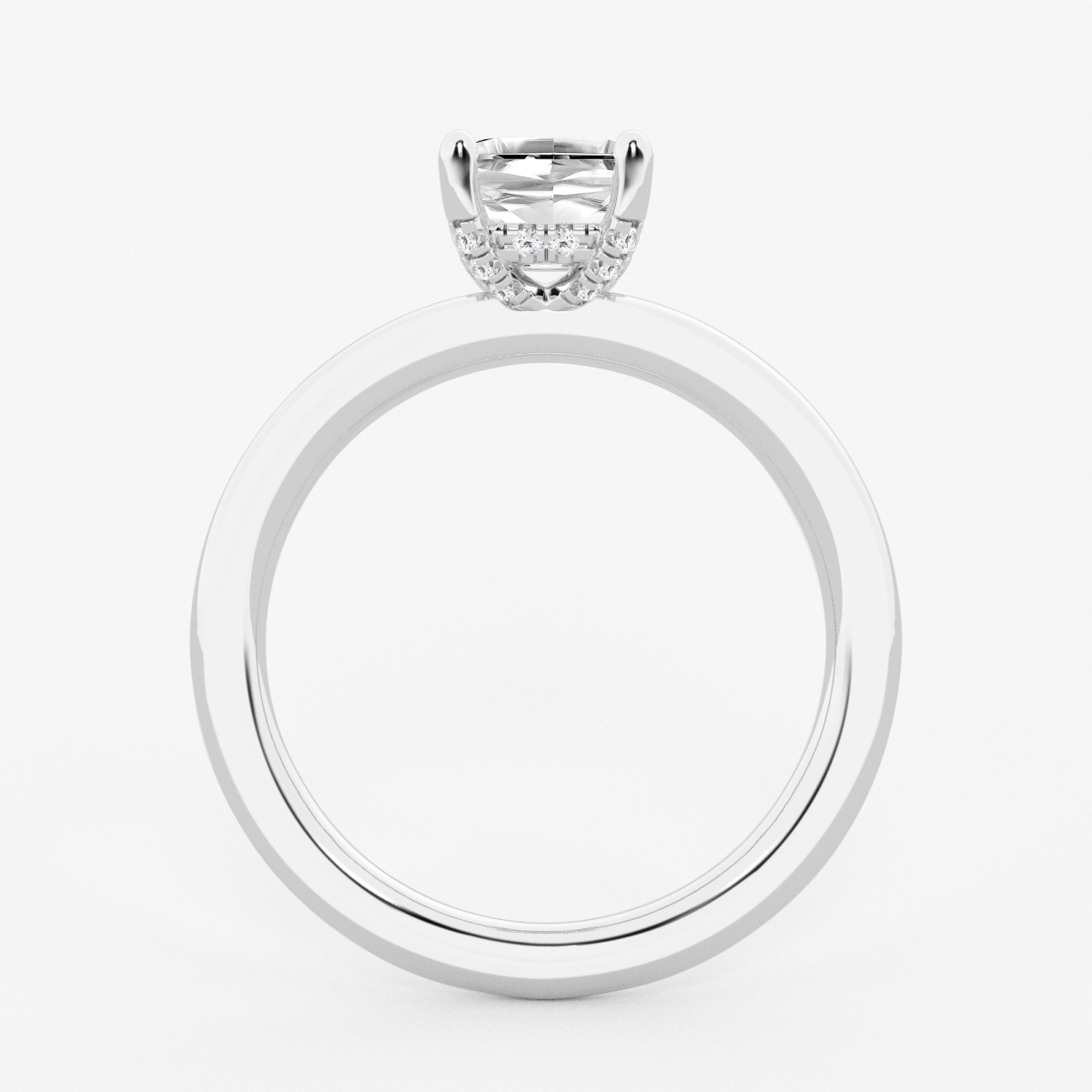 Additional Image 1 for  1 ctw Asscher Lab Grown Diamond Hidden Halo Engagement Ring