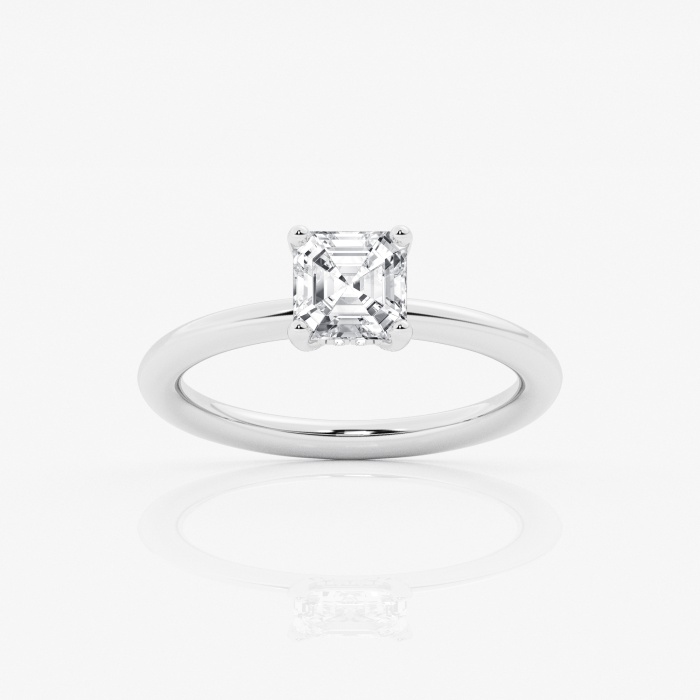 1 ctw Asscher Lab Grown Diamond Hidden Halo Engagement Ring