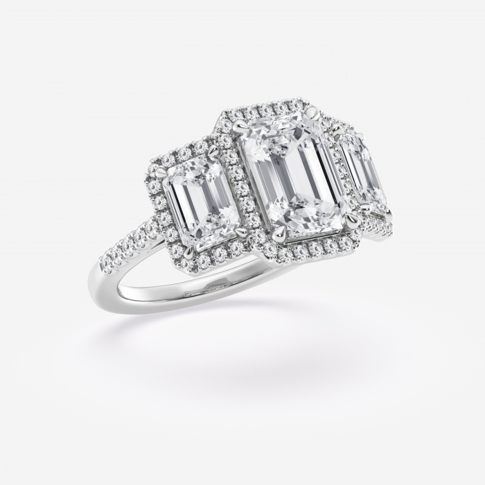 Light Heart® Lab Grown Diamond Three-Stone Engagement Ring