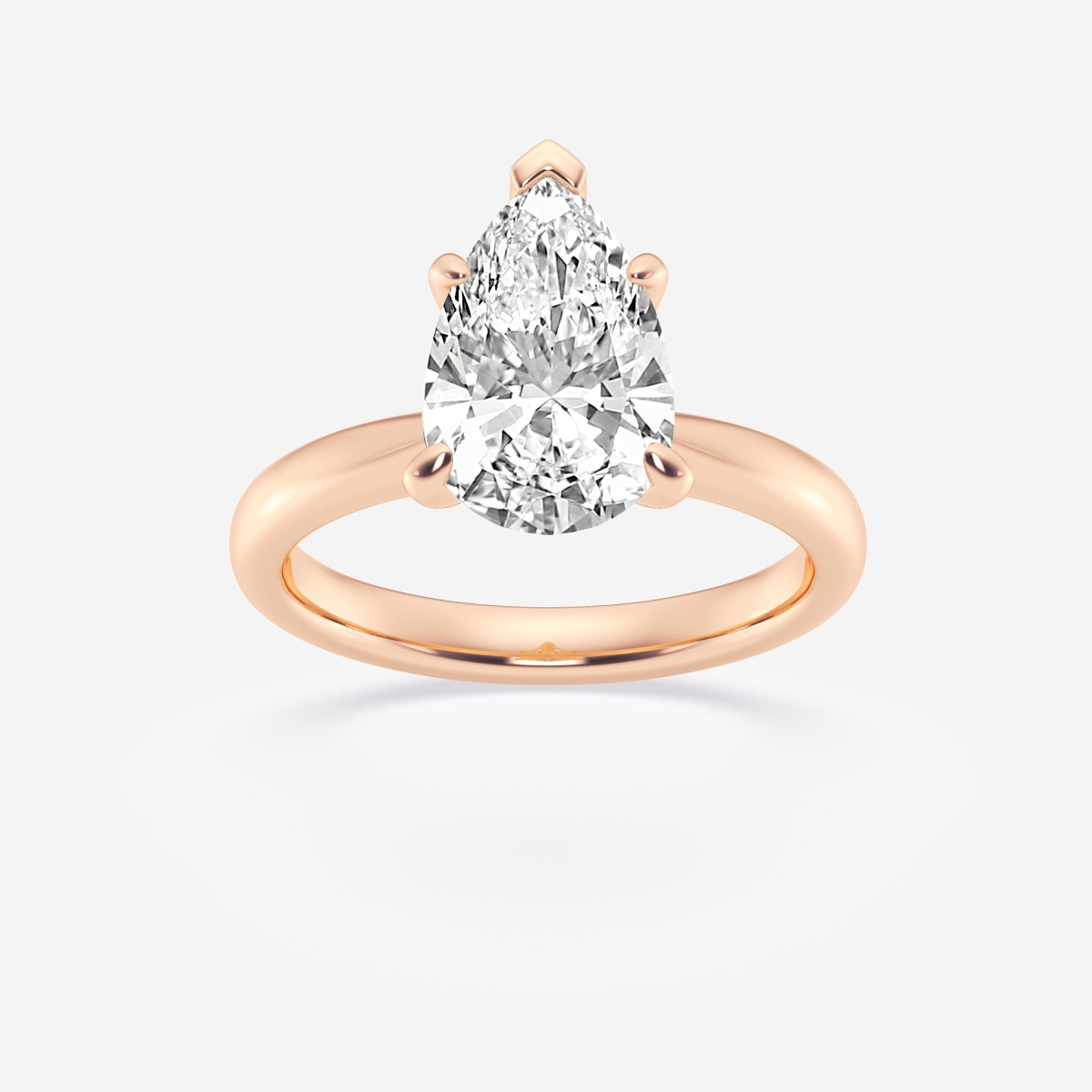 2Ct Pear Lab Diamond Ring Stack Rose Gold Solitaire Ring Bridal Set