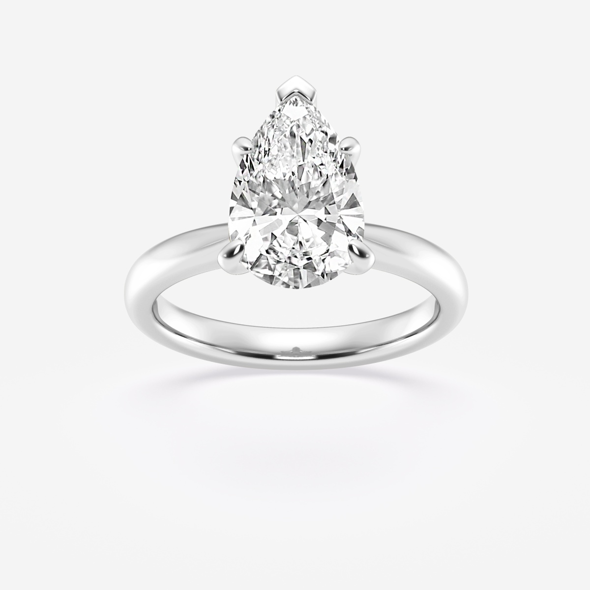 Pear Petite Solitaire Diamond Engagement Ring