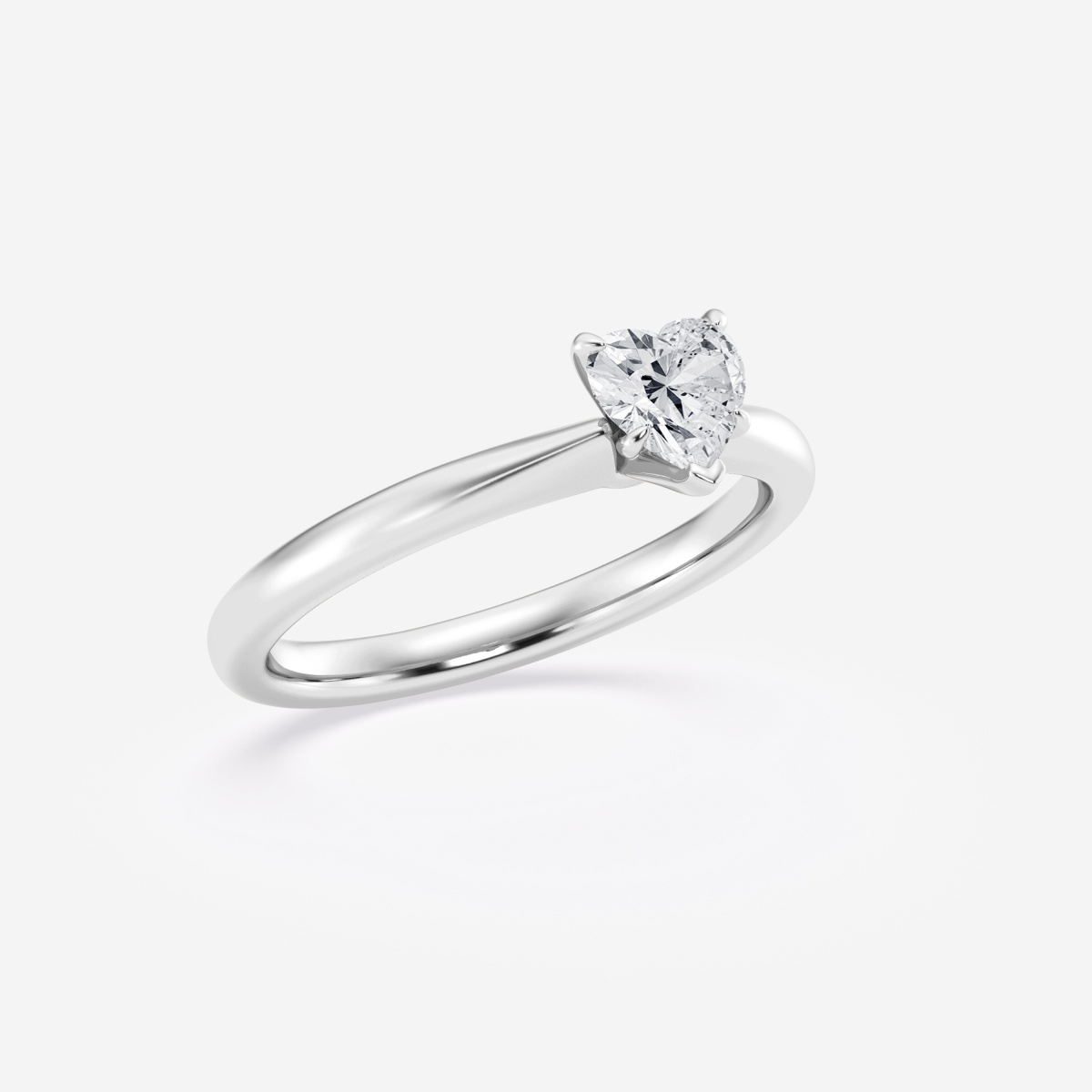Additional Image 1 for  1/2 ctw Heart Lab Grown Diamond Petite Solitaire Engagement Ring
