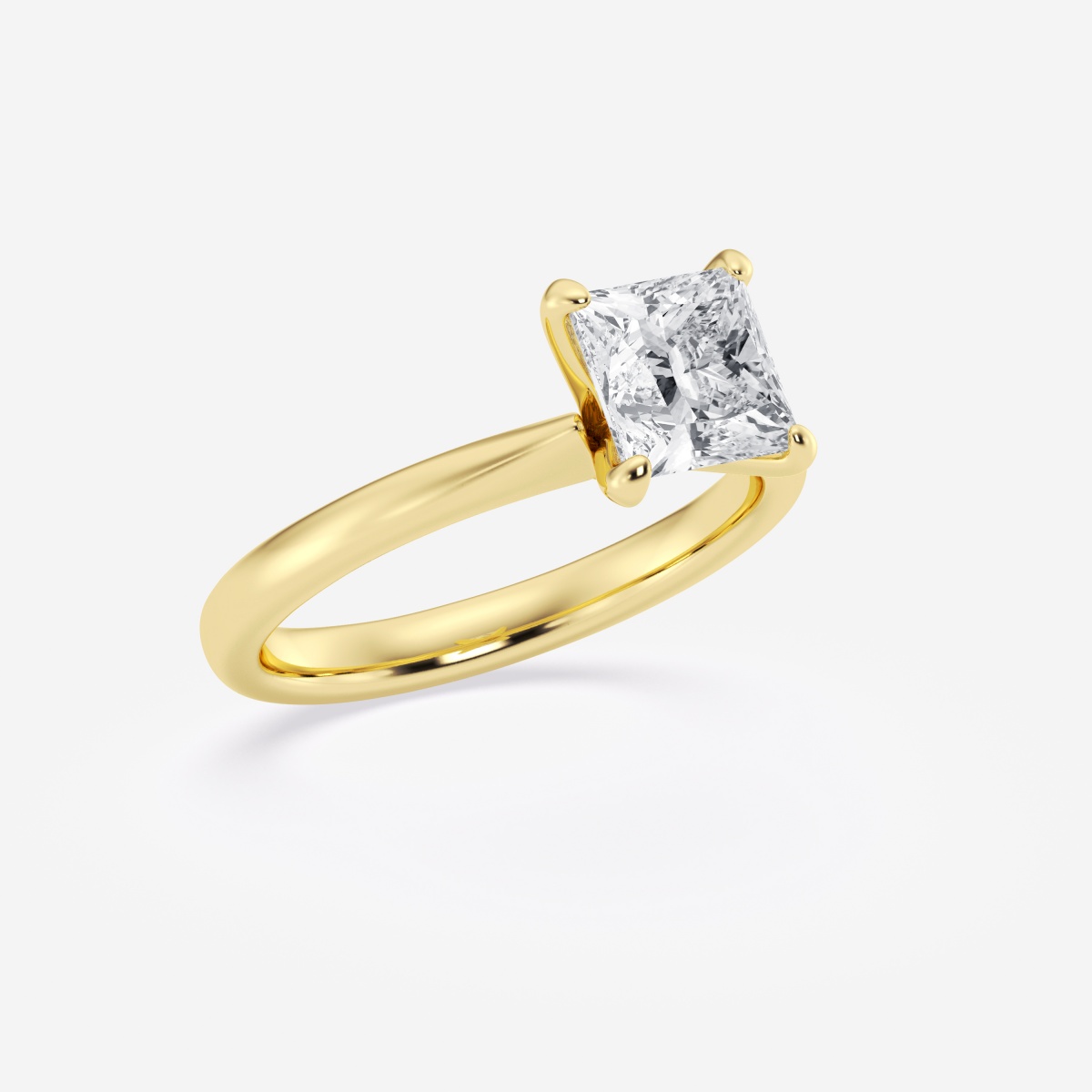 1 1/2 ctw Princess Lab Grown Diamond Petite Solitaire Engagement Ring ...