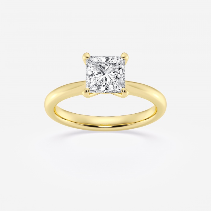 1 1/2 ctw Princess Lab Grown Diamond Petite Solitaire Engagement Ring ...