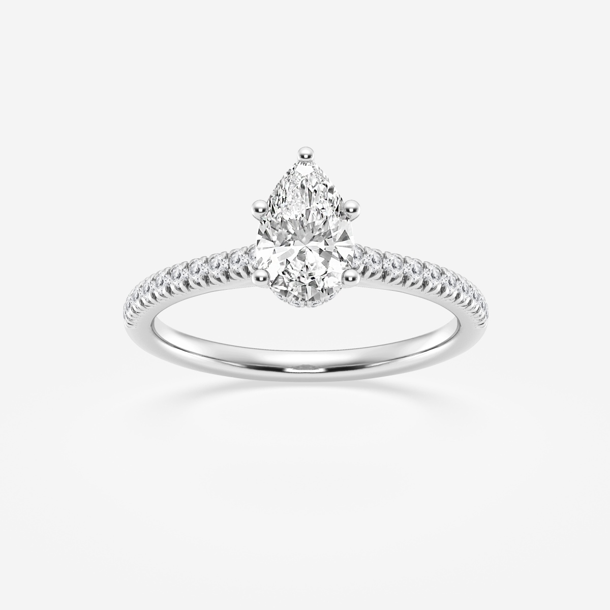 1 ctw Pear Lab Grown Diamond Hidden Halo Engagement Ring Grownbrilliance