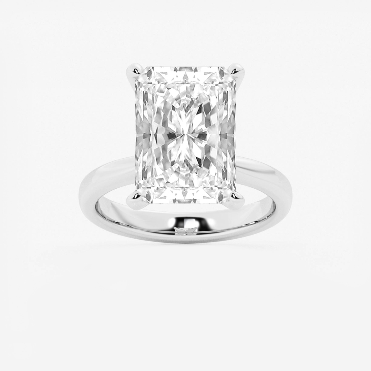 8 ctw Radiant Lab Grown Diamond Petite Solitaire Engagement Ring Platinum, F, VS2
