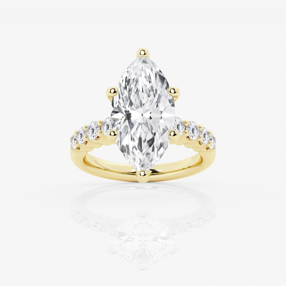 2 ctw Round Lab Grown Diamond Graduated Engagement Ring - Grownbrilliance