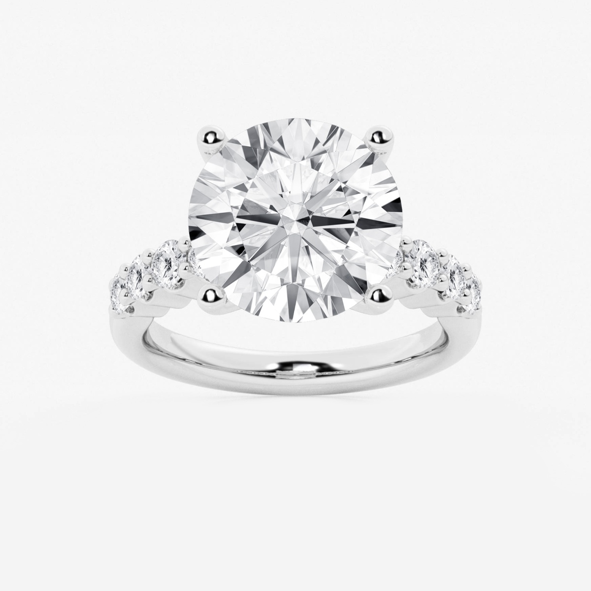 2 ctw Round Lab Grown Diamond Graduated Engagement Ring - Grownbrilliance