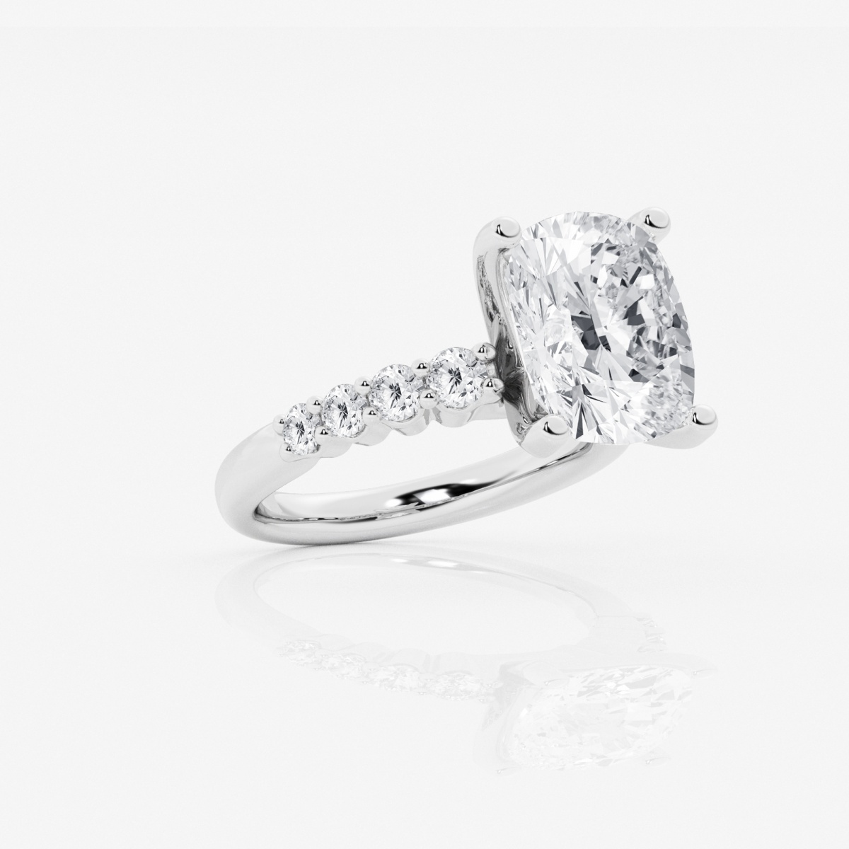 Additional Image 1 for  6 2/3 ctw Elongated Cushion Lab Grown Diamond Graduated Engagement Ring