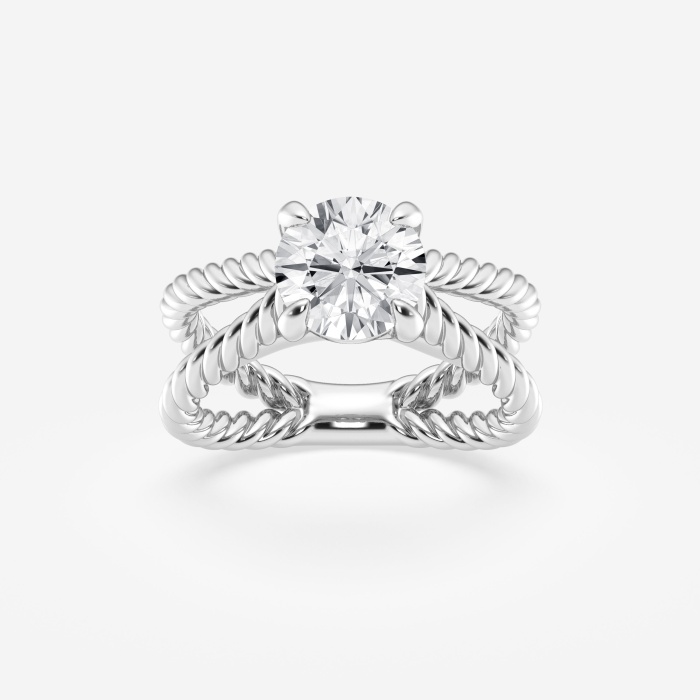 Design ID 2642 - 2 ctw Round Lab Grown Diamond Criss-Cross Truly Custom Engagement Ring
