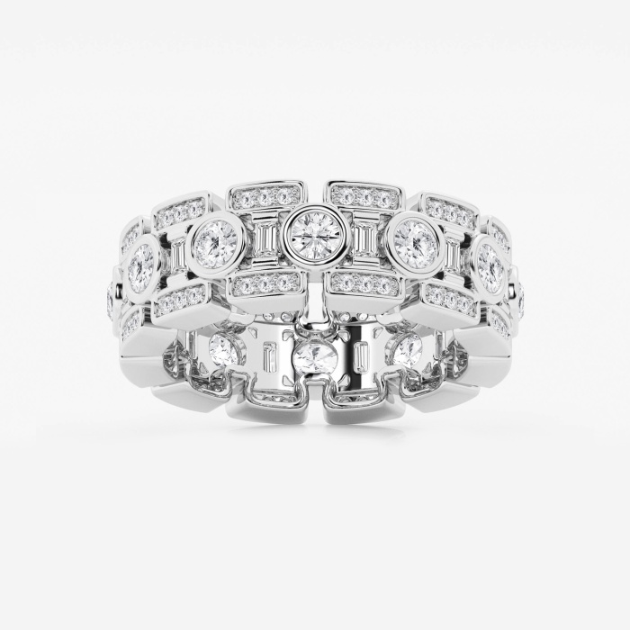 2 2/5 ctw Round and Baguette Lab Grown Diamond Eternity Band - 8mm Width