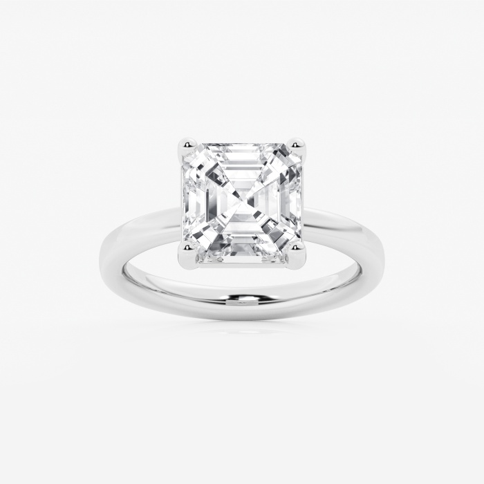 Low Setting Asscher Solitaire Engagement Ring