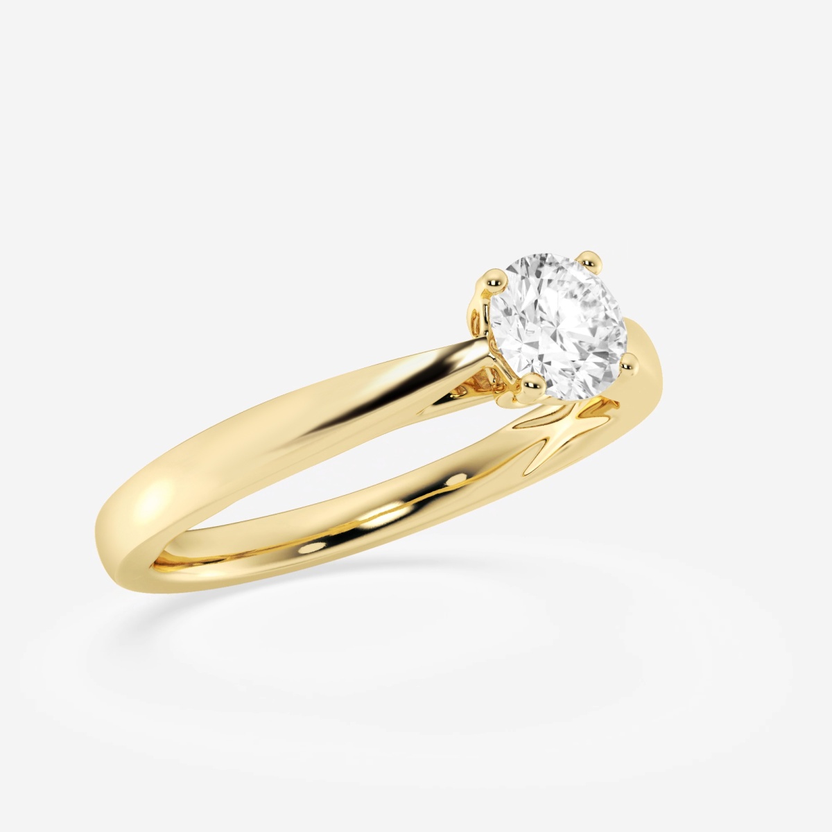 Additional Image 2 for  1/2 ctw Round Lab Grown Diamond Floral Solitaire Engagement Ring