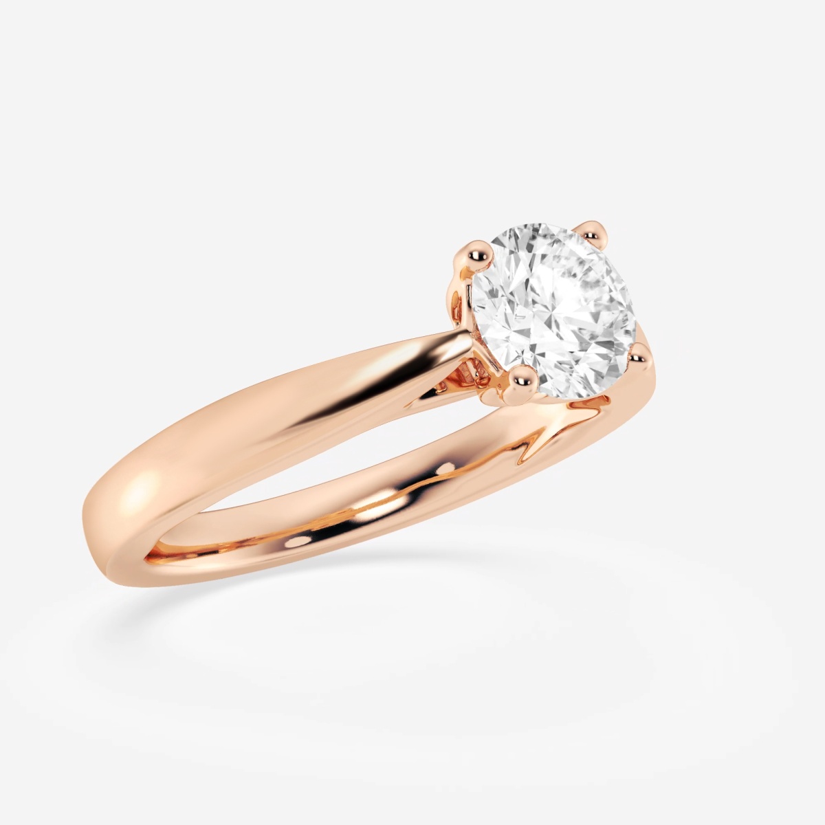 1 ctw Round Lab Grown Diamond Floral Solitaire Engagement Ring