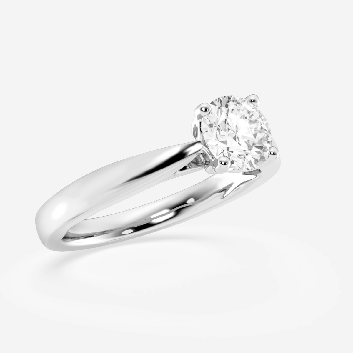 Additional Image 2 for  1 ctw Round Lab Grown Diamond Floral Solitaire Engagement Ring