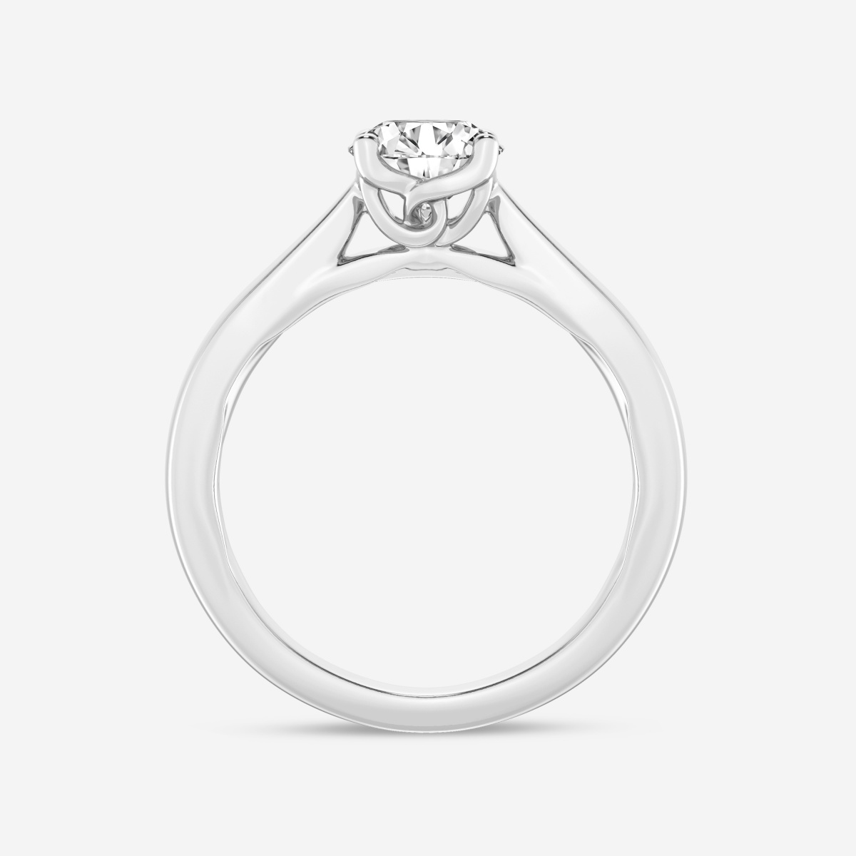 Additional Image 1 for  1 ctw Round Lab Grown Diamond Floral Solitaire Engagement Ring