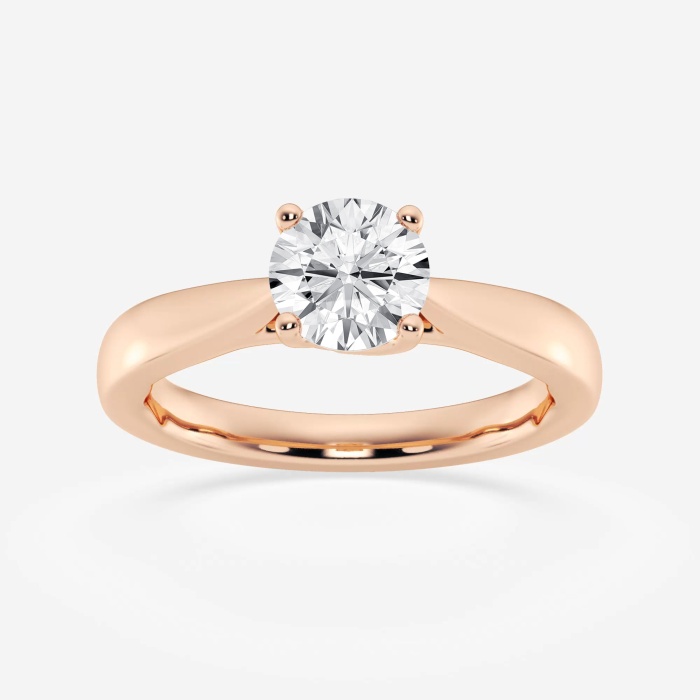 1 ctw Round Lab Grown Diamond Floral Solitaire Engagement Ring