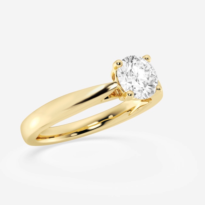 Additional Image 2 for  1 ctw Round Lab Grown Diamond Floral Solitaire Engagement Ring